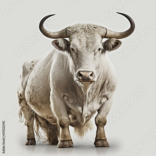 bull on a white background. rendering