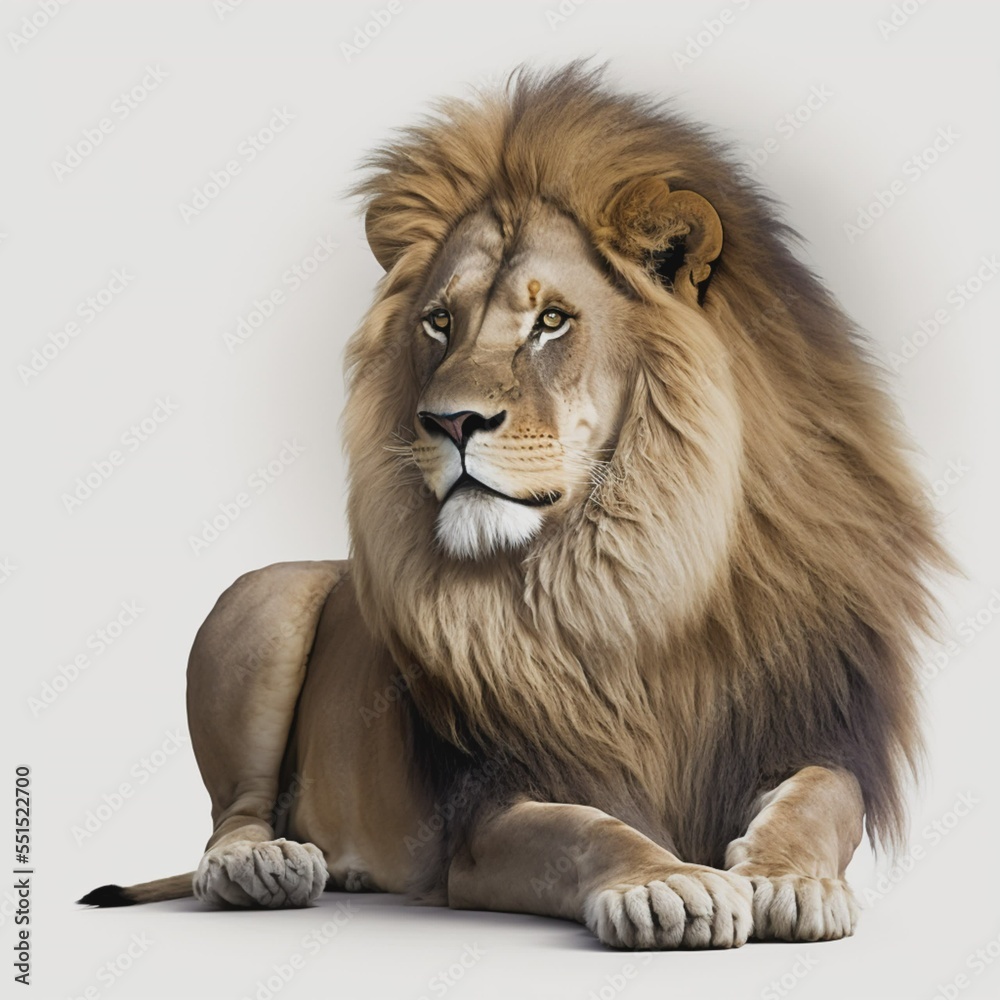 Fototapeta premium lion on a white background. rendering