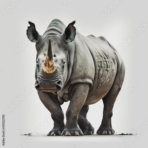 Rhino on a white background. rendering