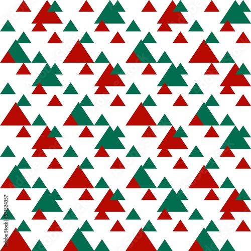 Free Download Geometric pattern seamless triangle red green 3d illustration style Can be used in decoration, fashion, Christmas, curtains, tablecloths, gift wrapping paper. - GFXLoad