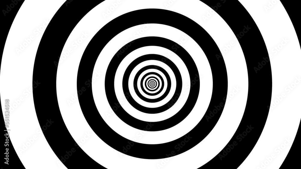 Seamless Moving Visual Circle Background. Black and White. Seamless Moving Visual Circle Background. Black and White.