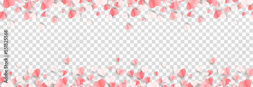 Vector paper hearts png. Valentine's Day, multicolored hearts png. Love, holiday, paper elements.