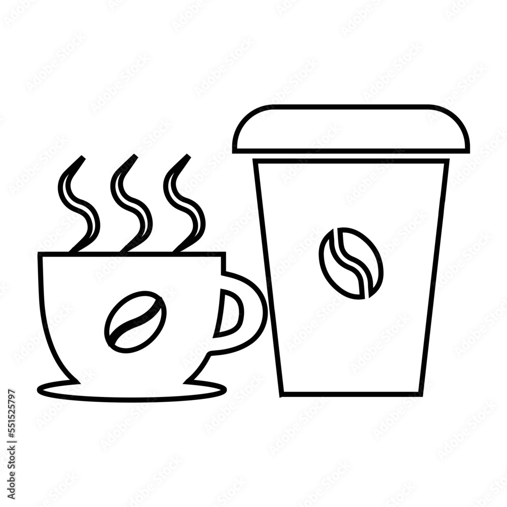 Cafe concept, coffee cups, cup of coffee icon Cafe concept, coffee cups, cup of coffee icon