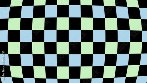 cute aesthetics distorted multi-color, green, blue and black checkerboard, gingham, plaid, checkered, tartan wallpaper illustration, perfect for banner, backdrop, postcard, background, wallpaper