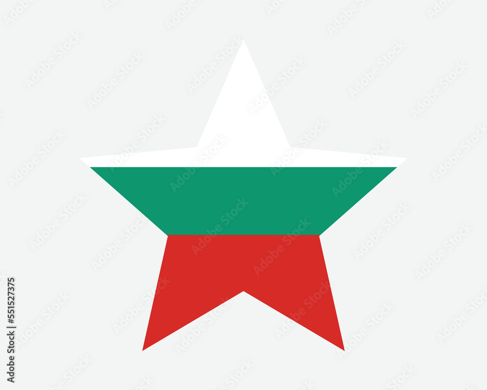 Bulgaria Star Flag. Bulgarian Star Shape Flag. Republic of Bulgaria Country National Banner Icon Symbol Vector 2D Flat Artwork Graphic Illustration Bulgaria Star Flag. Bulgarian Star Shape Flag. Republic of Bulgaria Country National Banner Icon Symbol Vector 2D Flat Artwork Graphic Illustration
