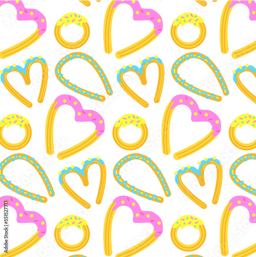 Pattern Different Churros Spanish Food
