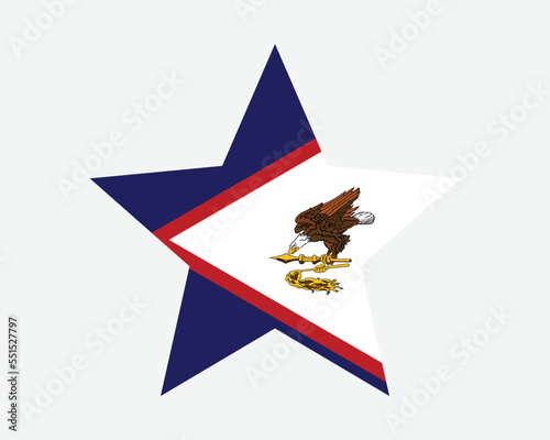 American Samoa Star Flag. American Samoan Star Shape Flag. US USA United States Territory Banner Icon Symbol Vector Flat Artwork Graphic Illustration