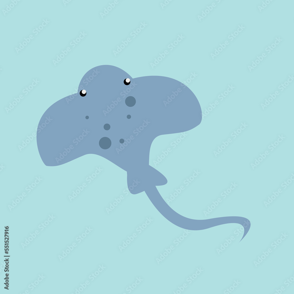 Obraz premium Electric stingray, sea animal - cartoon