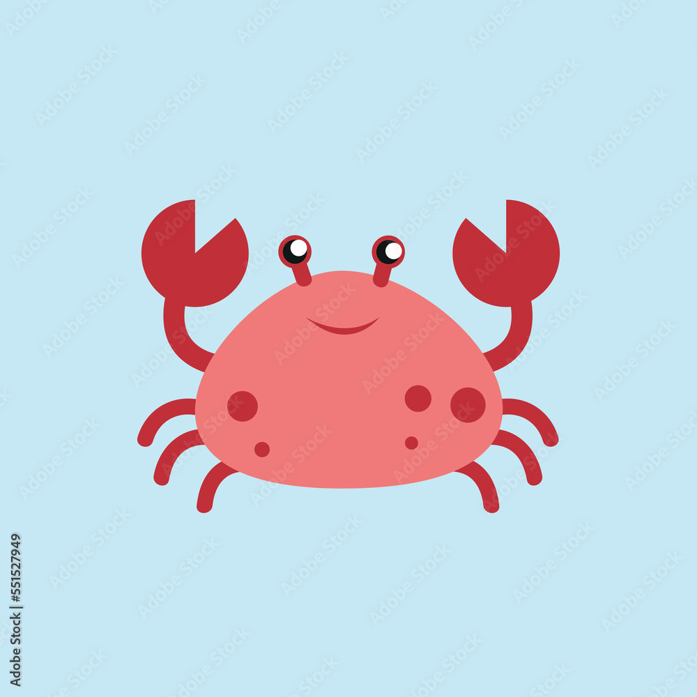 Red crab - cartoon, vector, illustration Red crab - cartoon, vector, illustration