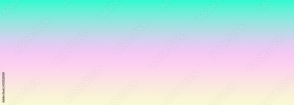 Pink cyan yellow gradient background blank. Horizontal banner or wallpaper tamplate. Copy space, place for text, text area. Bright illustration. Space metaverse web 3 technology texture	