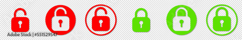 Set of lock icons, lock icon. Safety symbols. Vector illustration. Close and open lock padlock symbols. Sign of locked and unlocked padlock.