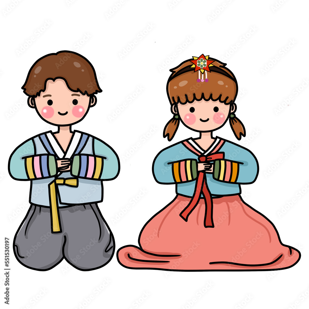 children wearing hanbok