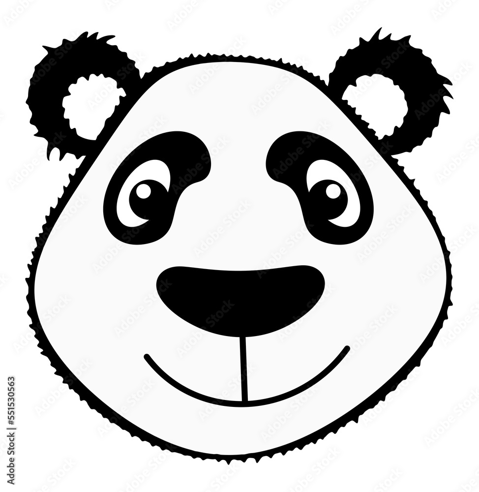 Fototapeta premium Panda Face Simple Clipart Isolated