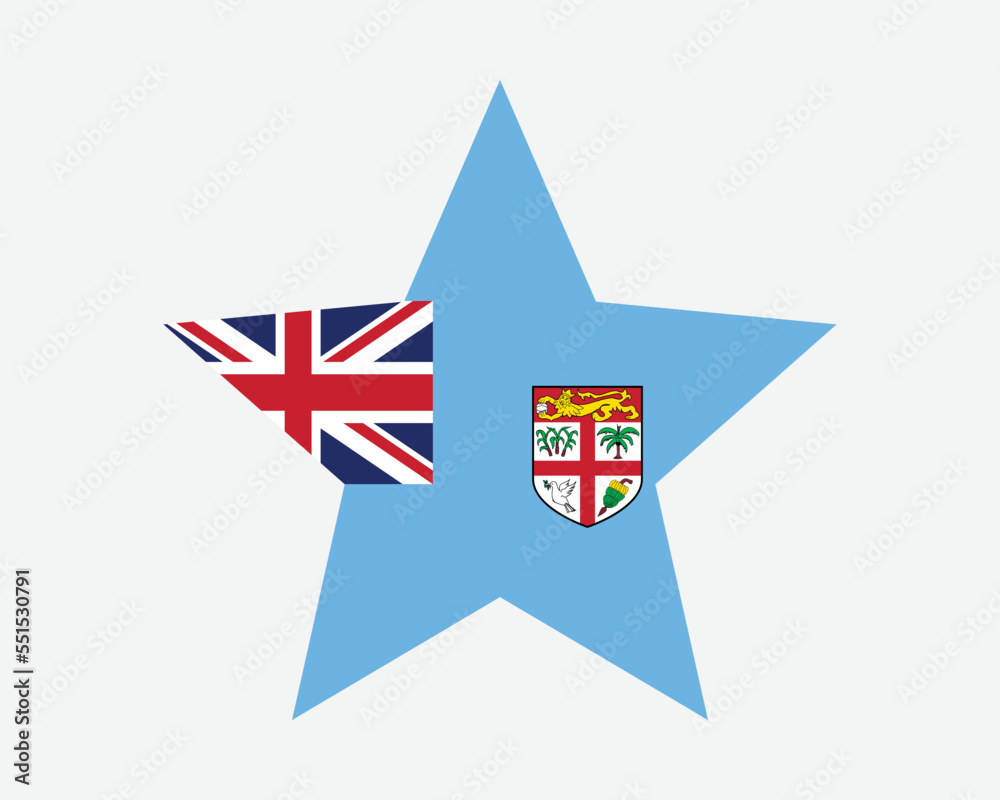 Fiji Star Flag. Fijian Star Shape Flag. Republic of Fiji Country National Banner Icon Symbol Vector Flat Artwork Graphic Illustration Fiji Star Flag. Fijian Star Shape Flag. Republic of Fiji Country National Banner Icon Symbol Vector Flat Artwork Graphic Illustration