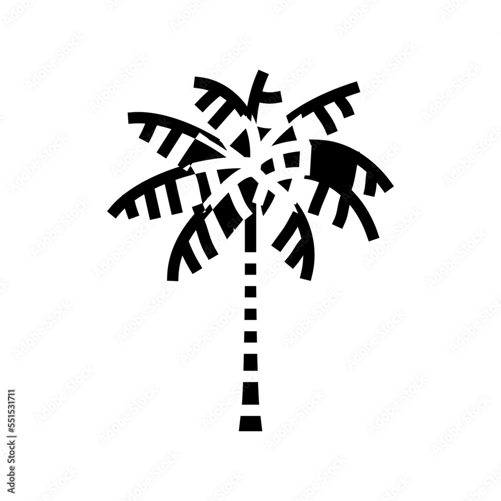 coconut palm tree glyph icon vector. coconut palm tree sign. isolated symbol illustration coconut palm tree glyph icon vector. coconut palm tree sign. isolated symbol illustration