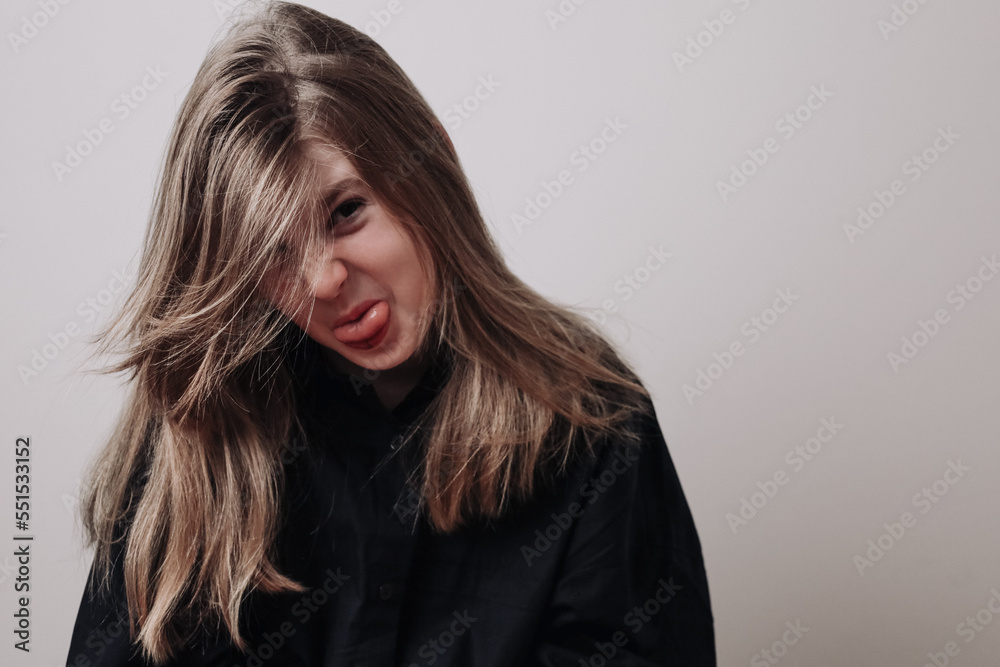Beautiful child, shooting on a white background, close-up portrait of a girl. Beautiful child, shooting on a white background, close-up portrait of a girl.