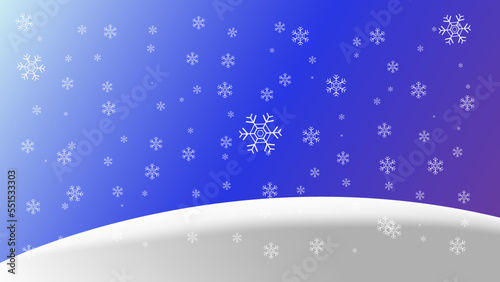 blue christmas background with snowflakes