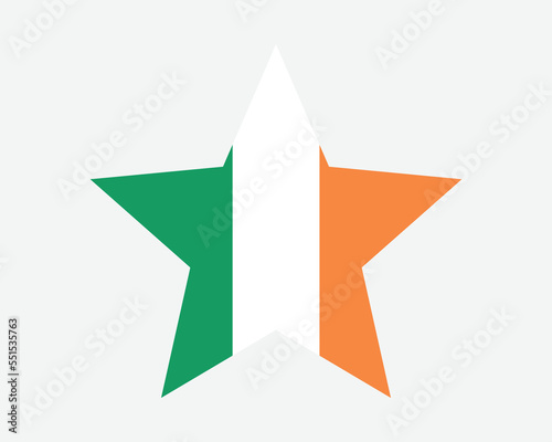 Ireland Star Flag. Irish Star Shape Flag. Republic of Ireland Country National Banner Icon Symbol Vector Flat Artwork Graphic Illustration