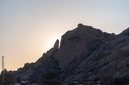 Impression of the Rocky Namibian Desert near Spitzkoppe during the golden hour around sunset. © Goldilock Project