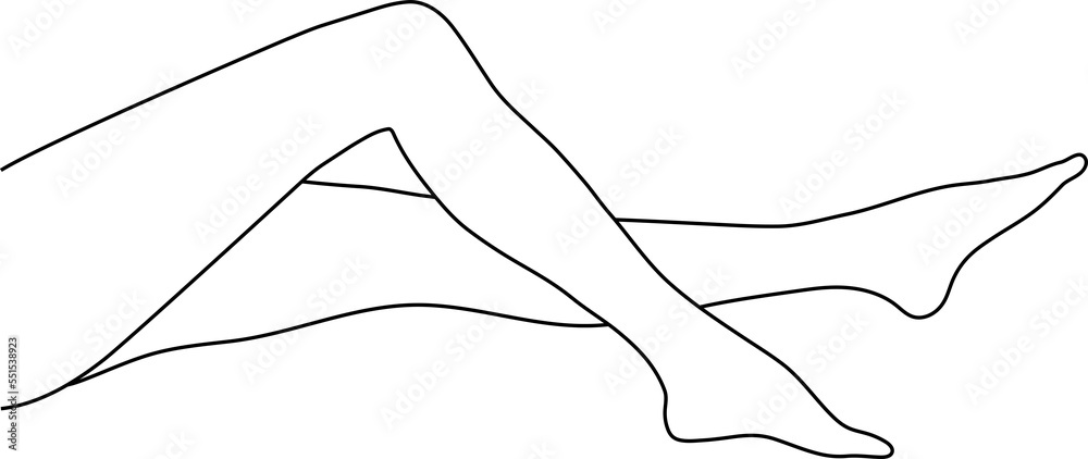 Leg Line Long pretty woman legs line art Stock Photo | Adobe Stock