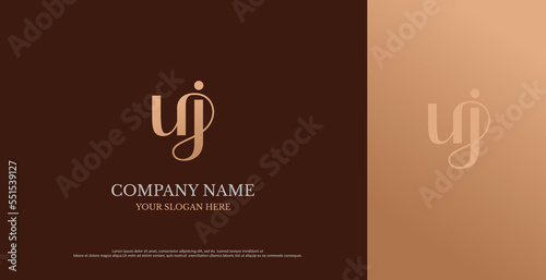 Initial UJ Logo Design Vector 