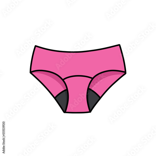 menstrual panties doodle icon, vector color line illustration