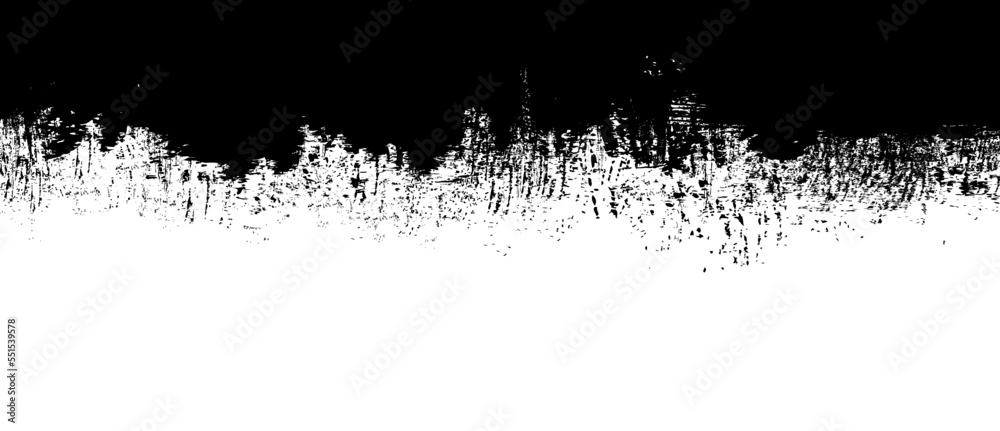 Black brush stroke background. Black ink splash on backdrop. Brush
