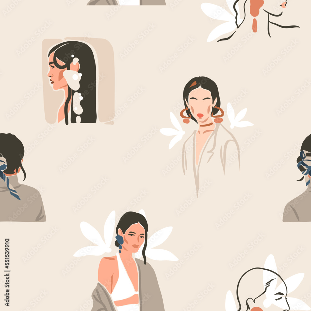 Hand drawn vector abstract graphic contemporary modern art,aesthetic fashion illustration seamless pattern,beautiful modern female,simple trendy style.Woman design concept art. Fashion model print. Hand drawn vector abstract graphic contemporary modern art,aesthetic fashion illustration seamless pattern,beautiful modern female,simple trendy style.Woman design concept art. Fashion model print.