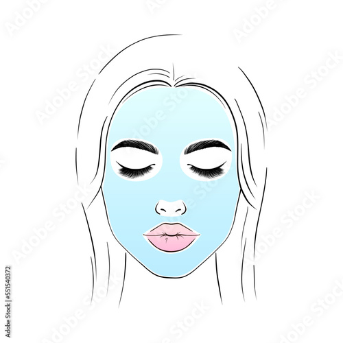 Woman's face with mask.