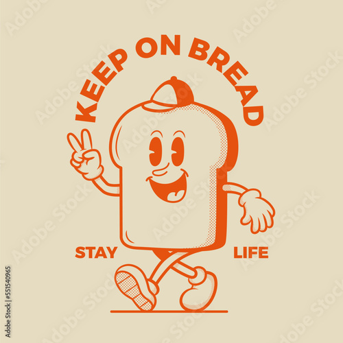Bread Character, Retro Mascot Character