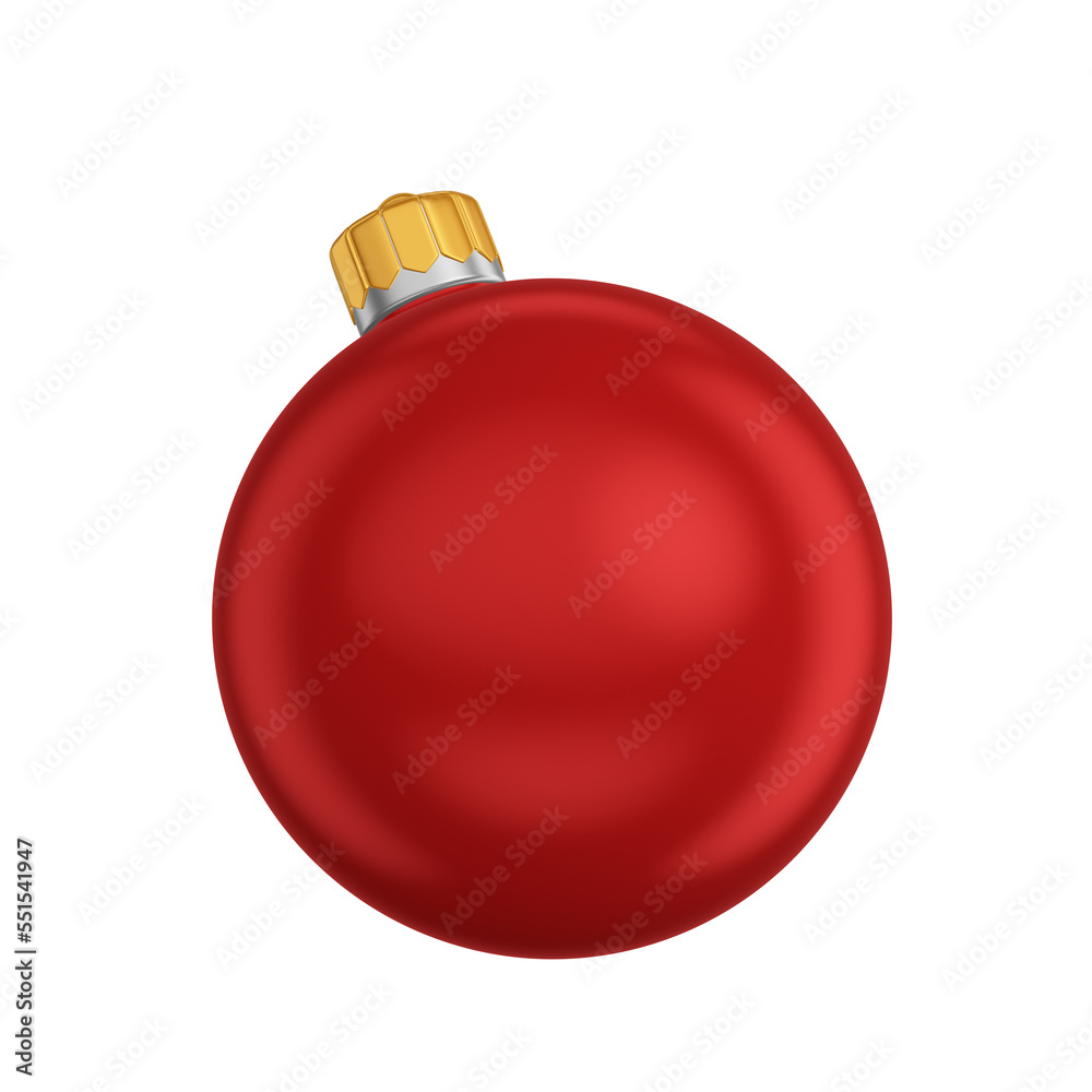 Red Christmas Ball 3D Isolated Red Christmas Ball 3D Isolated