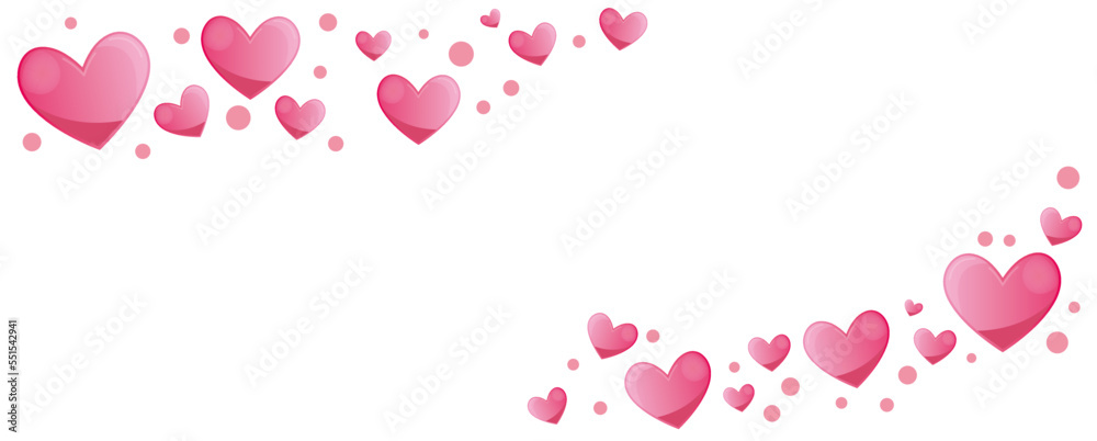 3D heart decoration background. Valentine's day, Mother's day and Love concept simple heart symbols illustration. Vector illustration.