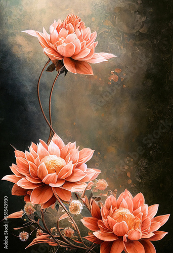 Vintage background of beautiful flowers . Floral background. Natural pattern wallpaper or greeting card