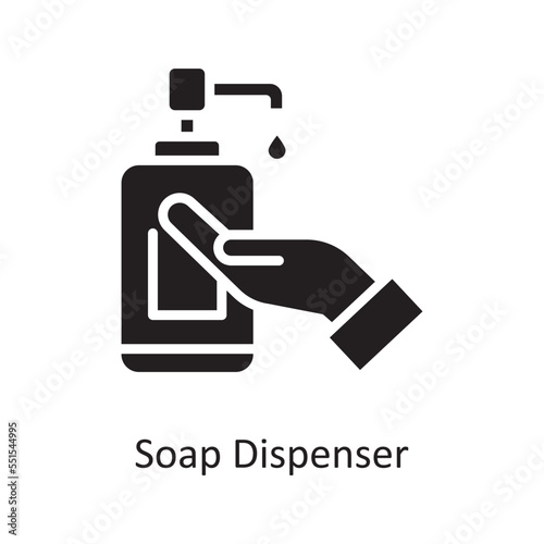 Soap Dispenser Vector Solid Icon Design illustration. Medical Symbol on White background EPS 10 File