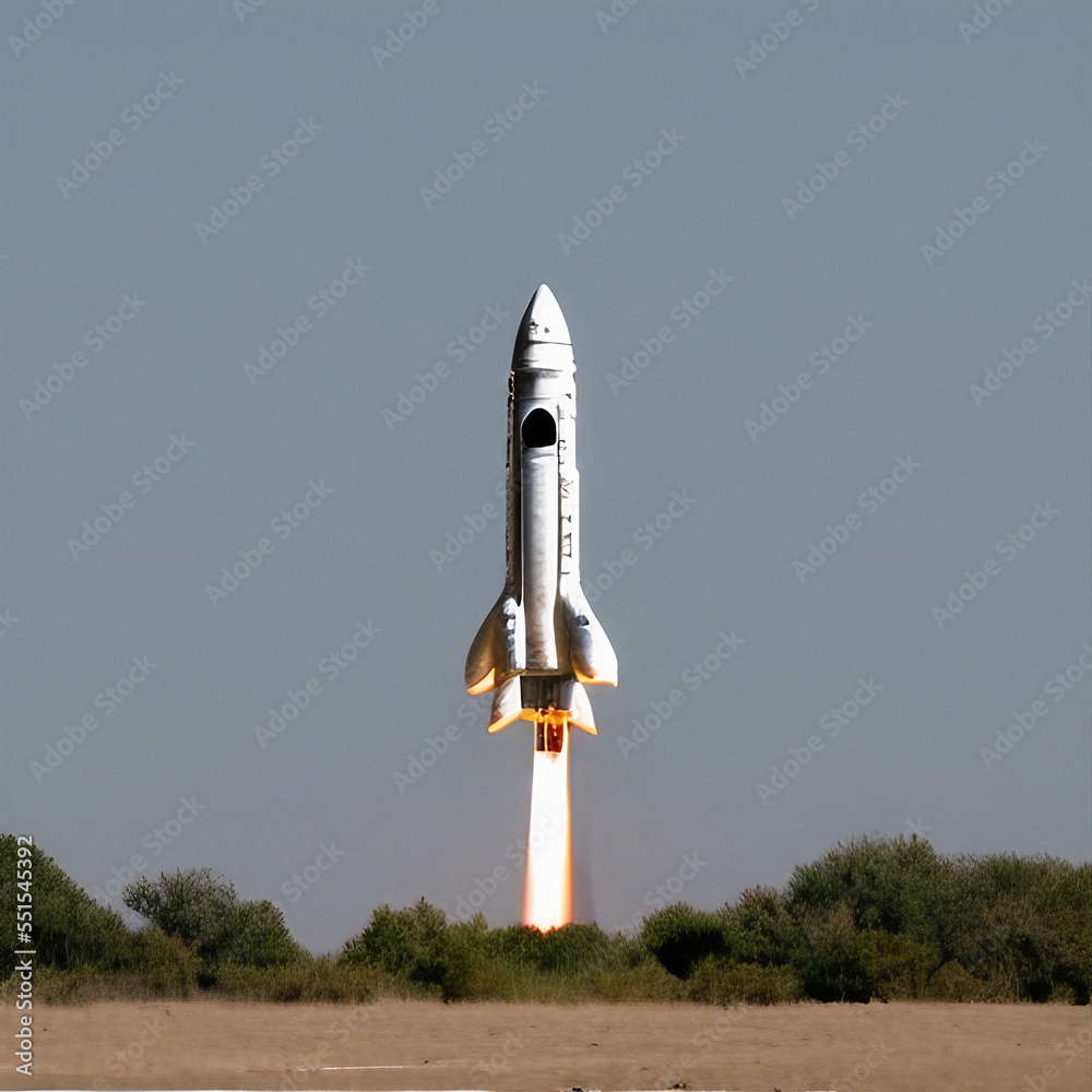 Obraz premium Explosive Rocket launch