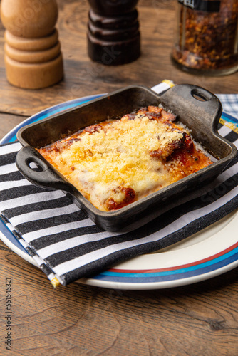 Baked lasagne with parmesan