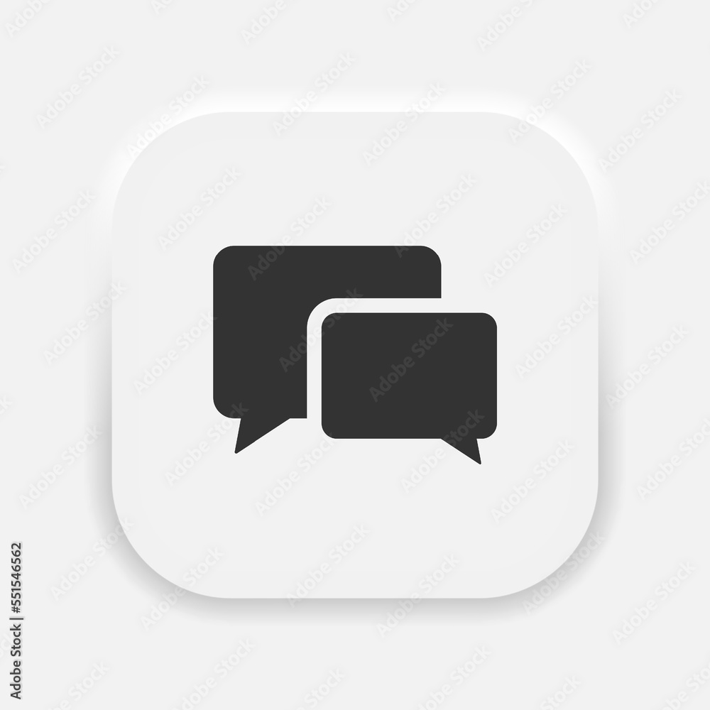 Chat Message Icon Design Vector in neumorphism style. Vector EPS 10 Chat Message Icon Design Vector in neumorphism style. Vector EPS 10