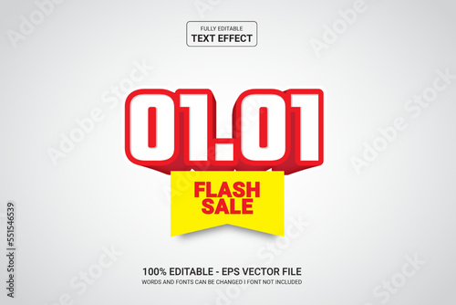 Editable text effect flash sale 3d cartoon stlye modren premium vector