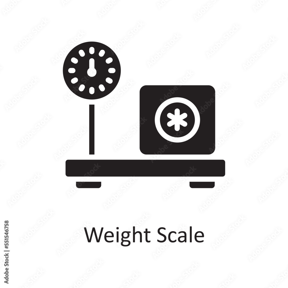 Weight Scale Vector Solid Icon Design illustration. Medical Symbol on White background EPS 10 File