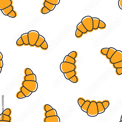 Seamless pattern with croissants and white background