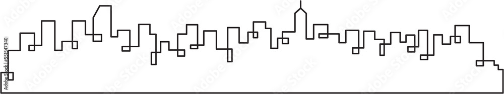 modern cityscape skyline outline drawing. modern cityscape skyline outline drawing.