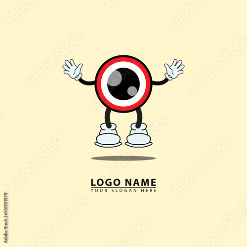 vector eye camera logo icon.