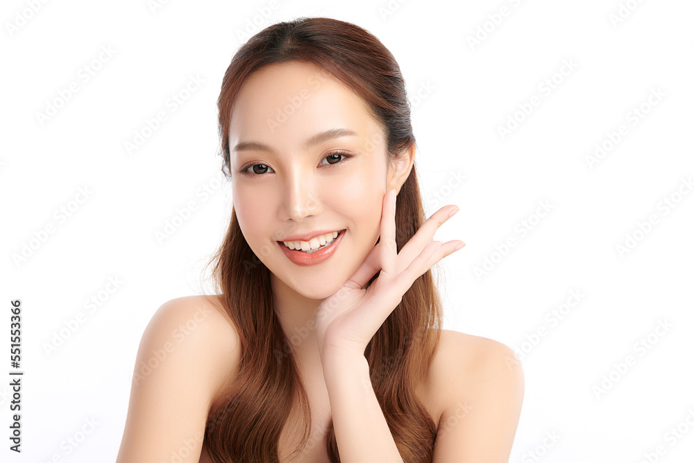 Beautiful young asian woman with clean fresh skin on white background, Face care, Facial treatment, Cosmetology, beauty and spa, Asian women portrait. Beautiful young asian woman with clean fresh skin on white background, Face care, Facial treatment, Cosmetology, beauty and spa, Asian women portrait.