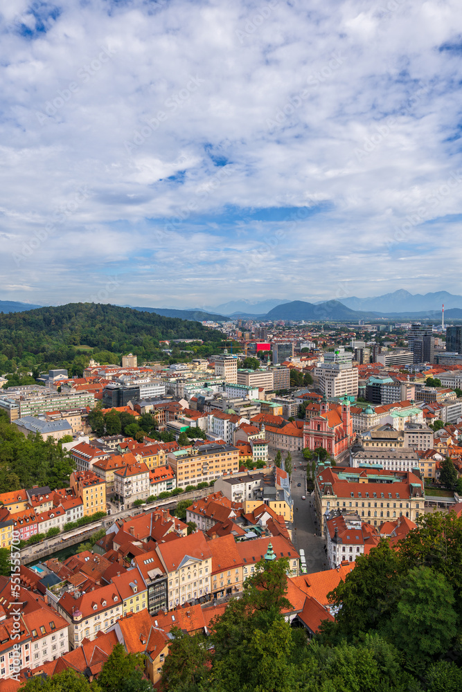 Cityscape of Ljubljana in Slovenia