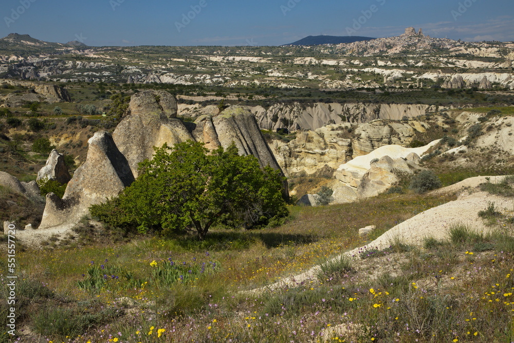 Rock formation at the hiking track between Göreme and Cavusin in Cappadocia,Nevsehir Province,Turkey
