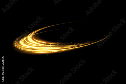 Abstract beautiful light background. Magic sparks on a dark background. Mystical speed stripes, glitter effect. Shine of cosmic rays. Neon lines of speed and fast wind. Glow effect, powerful energy.