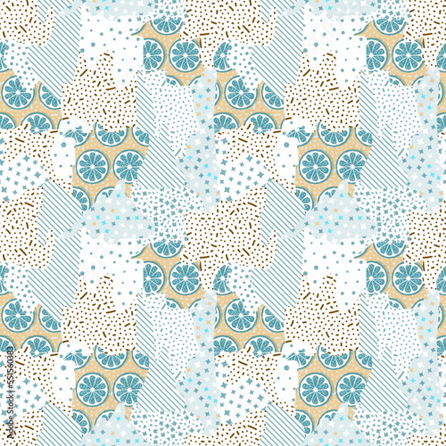 seamless pattern with lemons abstract