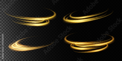 Abstract beautiful light background. Magic sparks on a dark background. Mystical speed stripes, glitter effect. Shine of cosmic rays. Neon lines of speed and fast wind. Glow effect, powerful energy.