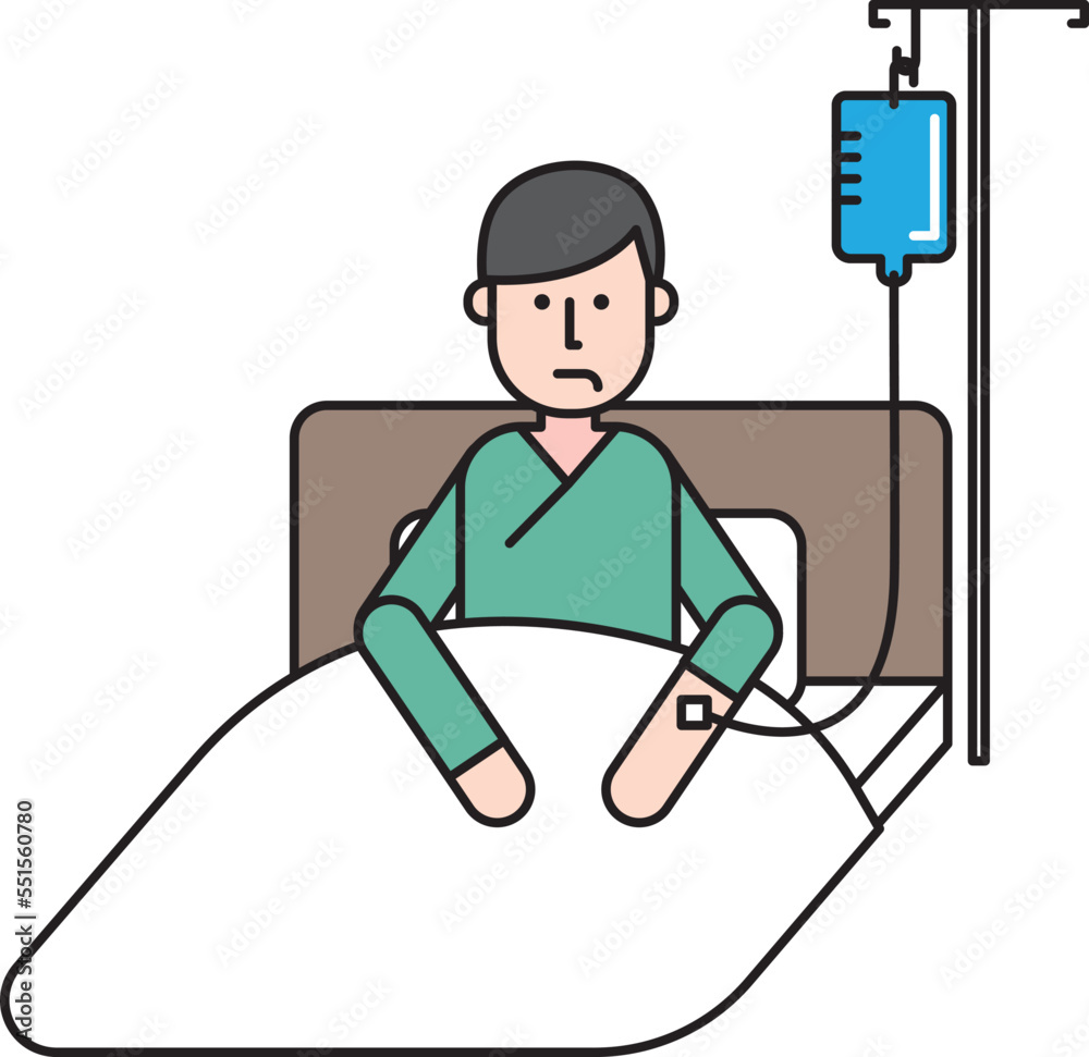 入院して点滴をしている男性 Stock Vector | Adobe Stock