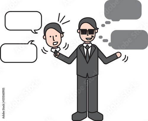 騙そうとする詐欺師の男性